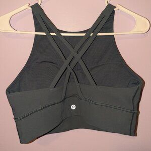 Lululemon Ribbed High Neck Sports Bra (Iron Blue)